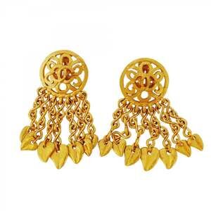 CHANEL Gold Logo Earrings